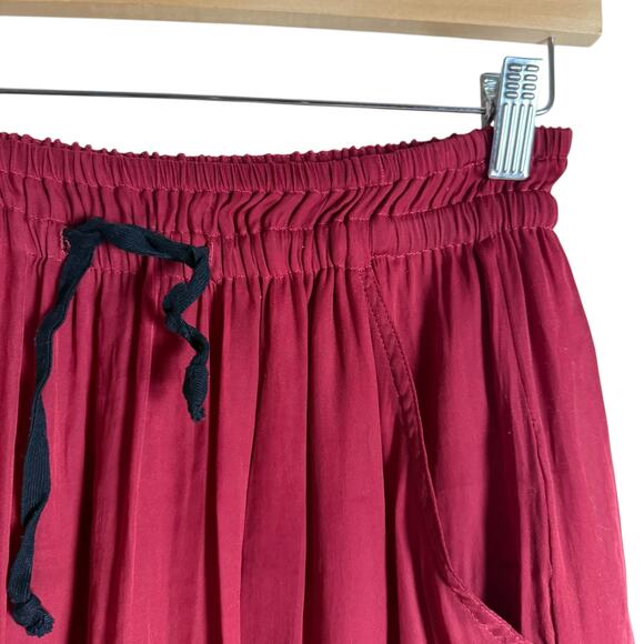 Isabel Marant Etoile Berry Red Drawstring Mini Skirt Size S - Picture 3 of 10